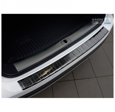 Protector Paragolpes Trasero Negro Acero Inox Audi A4 B9 Allroad 2016- 'Ribs'